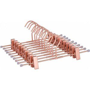 20Pack  30CM Rose Gold Clothes Hangers with 2 Adjustable Clips Pants Hangers